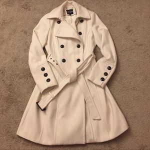 Beautiful Express Ivory Wool Peacoat - Small